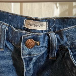 Madewell high waisted cropped wide leg flared jeans